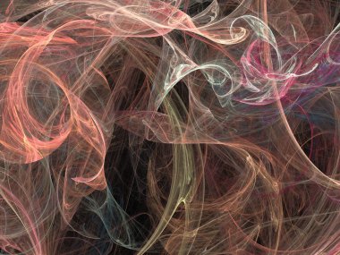 Siyah Renk Üzerine Bir Dijital Fraktal Resmi