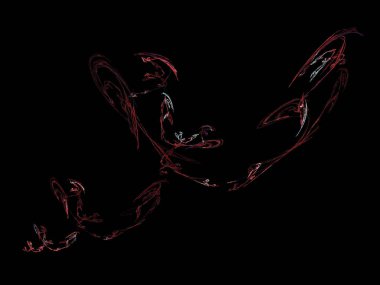 Siyah Renk Üzerine Bir Dijital Fraktal Resmi