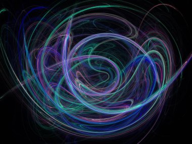 Siyah Renk Üzerine Bir Dijital Fraktal Resmi