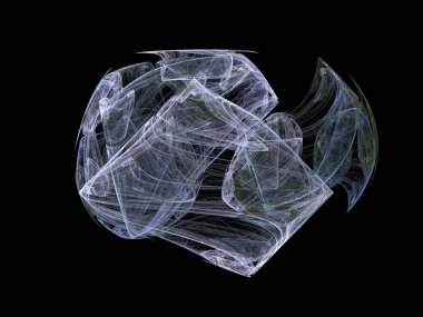 Siyah Renk Üzerine Bir Dijital Fraktal Resmi