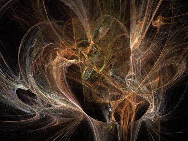 Siyah Renk Üzerine Bir Dijital Fraktal Resmi