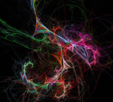 Siyah Renk Üzerine Bir Dijital Fraktal Resmi