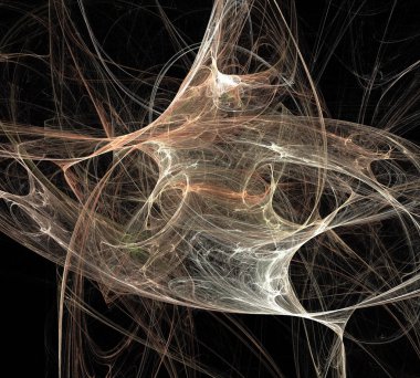 Siyah Renk Üzerine Bir Dijital Fraktal Resmi