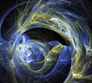 Siyah Renk Üzerine Bir Dijital Fraktal Resmi