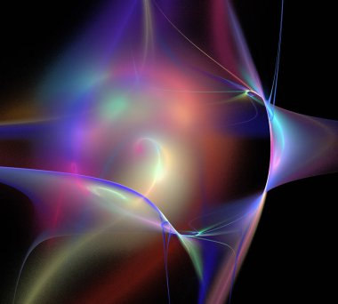 Siyah Renk Üzerine Bir Dijital Fraktal Resmi