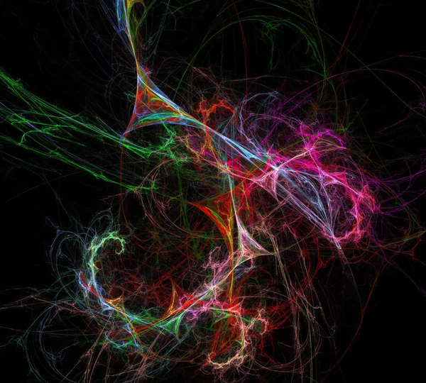 Siyah Renk Üzerine Bir Dijital Fraktal Resmi