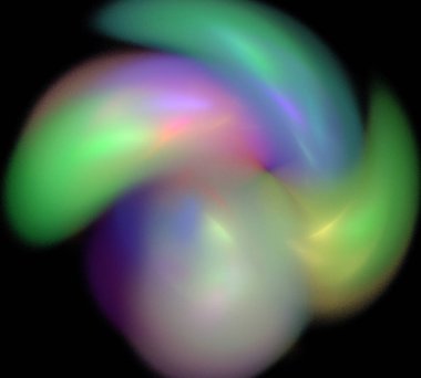 Siyah Renk Üzerine Bir Dijital Fraktal Resmi