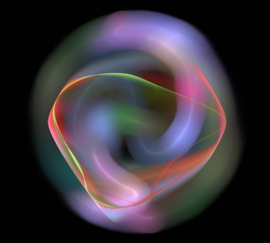 Siyah Renk Üzerine Bir Dijital Fraktal Resmi