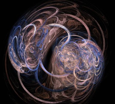 Siyah Renk Üzerine Bir Dijital Fraktal Resmi