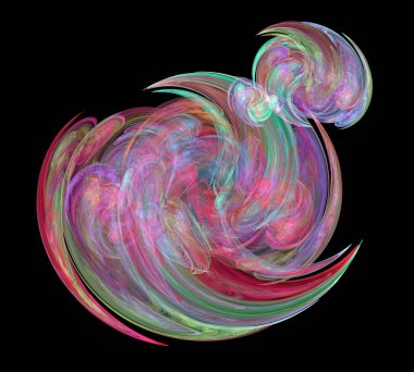 Siyah Renk Üzerine Bir Dijital Fraktal Resmi