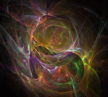 Siyah Renk Üzerine Bir Dijital Fraktal Resmi