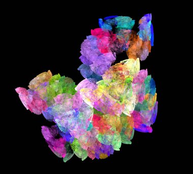 Siyah Renk Üzerine Bir Dijital Fraktal Resmi