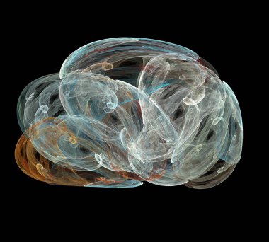 Siyah Renk Üzerine Bir Dijital Fraktal Resmi