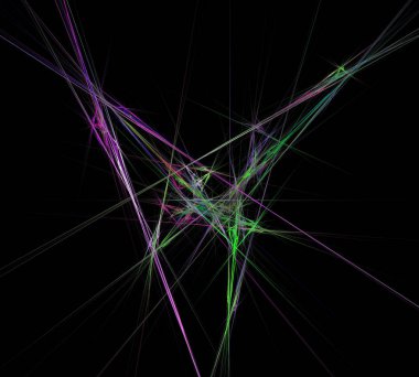 Siyah Renk Üzerine Bir Dijital Fraktal Resmi