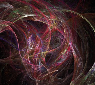 Siyah Renk Üzerine Bir Dijital Fraktal Resmi