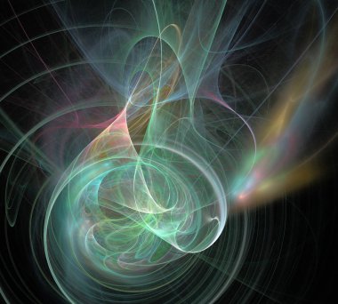 Siyah Renk Üzerine Bir Dijital Fraktal Resmi