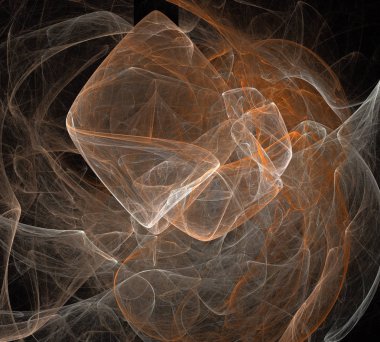 Siyah Renk Üzerine Bir Dijital Fraktal Resmi