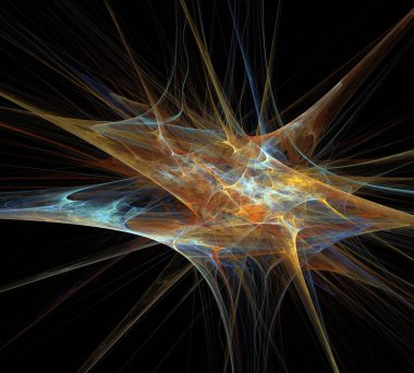 Siyah Renk Üzerine Bir Dijital Fraktal Resmi