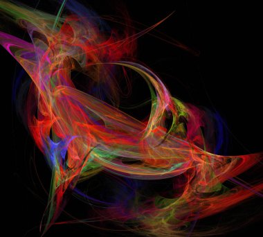 Siyah Renk Üzerine Bir Dijital Fraktal Resmi