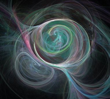 Siyah Renk Üzerine Bir Dijital Fraktal Resmi