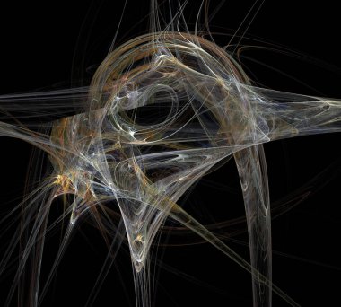 bir dijital fraktal siyah renk üzerinde gösterimi