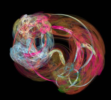 Siyah Renk Üzerine Bir Dijital Fraktal Resmi