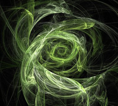 Siyah Renk Üzerine Bir Dijital Fraktal Resmi