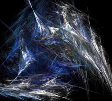 Siyah Renk Üzerine Bir Dijital Fraktal Resmi