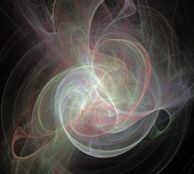 Siyah Renk Üzerine Bir Dijital Fraktal Resmi