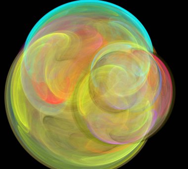 Siyah Renk Üzerine Bir Dijital Fraktal Resmi