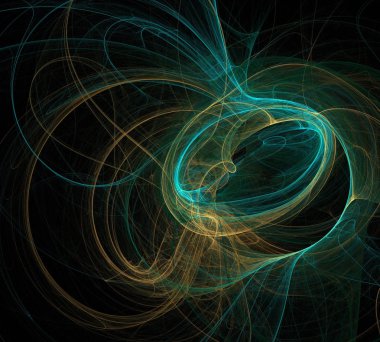 Siyah Renk Üzerine Bir Dijital Fraktal Resmi