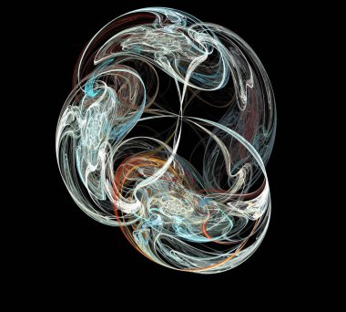 Siyah Renk Üzerine Bir Dijital Fraktal Resmi