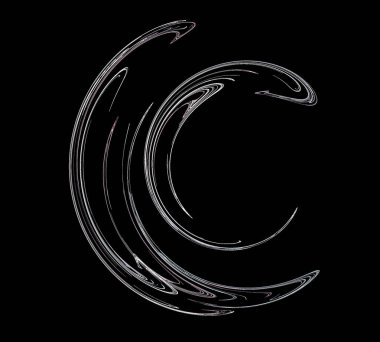 Siyah Renk Üzerine Bir Dijital Fraktal Resmi