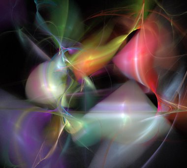 Siyah Renk Üzerine Bir Dijital Fraktal Resmi