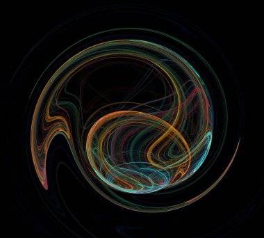 Siyah Renk Üzerine Bir Dijital Fraktal Resmi