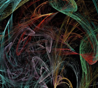 Siyah Renk Üzerine Bir Dijital Fraktal Resmi