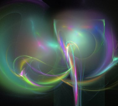 Siyah Renk Üzerine Bir Dijital Fraktal Resmi