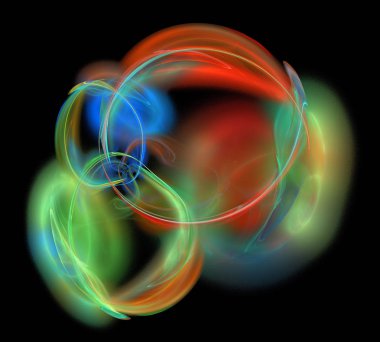 Siyah Renk Üzerine Bir Dijital Fraktal Resmi