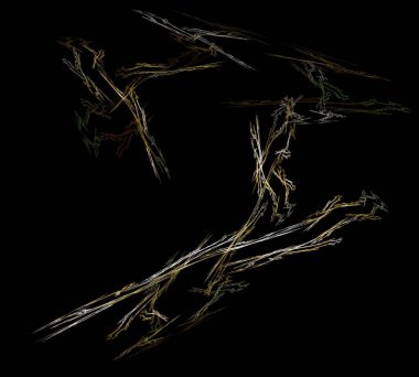 Siyah Renk Üzerine Bir Dijital Fraktal Resmi