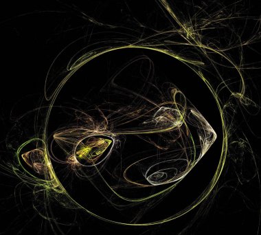 Siyah Renk Üzerine Bir Dijital Fraktal Resmi