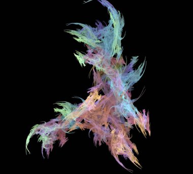 Siyah Renk Üzerine Bir Dijital Fraktal Resmi