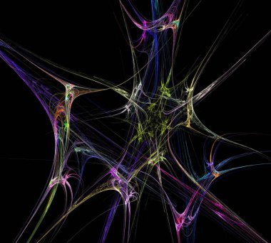 Siyah Renk Üzerine Bir Dijital Fraktal Resmi