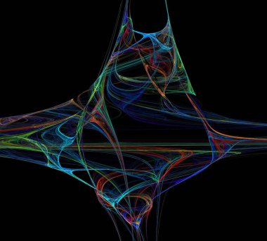 Siyah Renk Üzerine Bir Dijital Fraktal Resmi