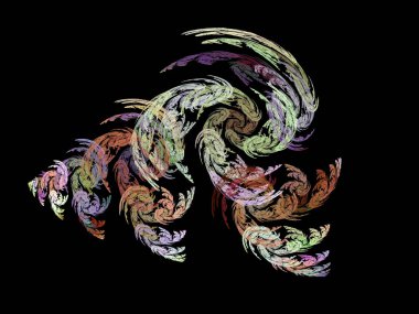 Siyah Renk Üzerine Bir Dijital Fraktal Resmi