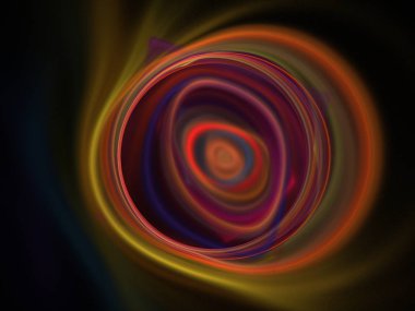 Siyah Renk Üzerine Bir Dijital Fraktal Resmi