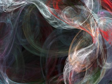 Siyah Renk Üzerine Bir Dijital Fraktal Resmi