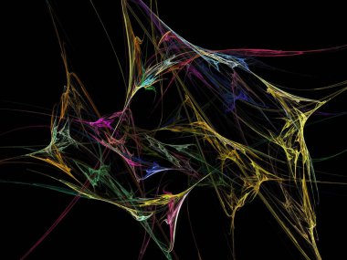 Siyah Renk Üzerine Bir Dijital Fraktal Resmi