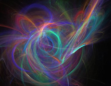 Siyah Renk Üzerine Bir Dijital Fraktal Resmi