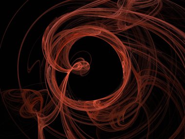 Siyah Renk Üzerine Bir Dijital Fraktal Resmi