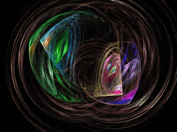 Siyah Renk Üzerine Bir Dijital Fraktal Resmi